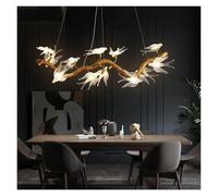Generico Lampadario di Cristallo di Design in Vetro con Canto di Uccelli, di Lusso, retrò, for Soggiorno, Sala da Pranzo, Pendente a Forma di Rondine.,Lampadari(Warm White,Long-100cm)