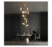 Generico Lampadario di Cristallo di Design in Vetro con Canto di Uccelli, di Lusso, retrò, for Soggiorno, Sala da Pranzo, Pendente a Forma di Rondine.,Lampadari(Warm White,Vertical-80cm)