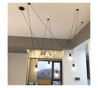 Generico Lampadario, Lampada a sospensione industriale Spider Web G9 Luci lineari a LED Design Arredamento for la casa Tavolo da pranzo Soggiorno Camera letto Cucina Isola Luce(Cold White,5 heads)