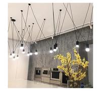 Generico Lampadario, Lampada a sospensione industriale Spider Web G9 Luci lineari a LED Design Arredamento for la casa Tavolo da pranzo Soggiorno Camera letto Cucina Isola Luce(Warm White,12 heads)