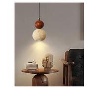 Generico Lampadario, Lampada a sospensione sul comodino della camera da letto retrò in pietra gialla grotta, piccola lampada a for bancone bar ristorante foyer in stile medievale(White)