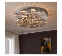 Generico Lampadario, Lampada da soffitto a led in cristallo nero stile moderno e di lusso Compatible with soggiorno, camera letto, studio, villa, design rotondo, lampadario dimmerabile(60cm)