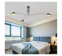 Generico Lampadario, Lampada da soffitto industriale Nordic Black Spider Light in ferro nero a LED for decorazioni for la casa Soggiorno Lampadari a(Black H45cm Small,Warm)