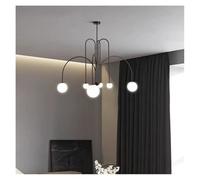 Generico Lampadario, Modern dine dining room Pendant lights indoor lighting Ceiling lamp hanging light led Chandeliers for living lightin(Black 6 heads,Dimmable)