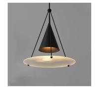 Generico Lampadario, Modern iron art single head pendant lights restaurant exhibition hall bar counter card seat hanging lamps lighting fixtures(Black,COLD_32CM)