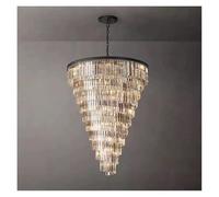 Generico Lampadario moderni, Lampada a sospensione nera a spirale in cristallo a LED 5-15 strati for soggiorno a Lustre a(D100CM 10-layer,3 colors)