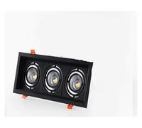 Generico Lampadario moderno, Black or white downlight with 12w one head 24w two led three heads 36w long ceiling spot light fast delivery(Neutral,Three head black)