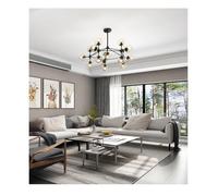 Generico Lampadario, Moderno creativo industriale retrò in ferro battuto fagiolo magico molecola lampadario loft camera da letto caffetteria negozio lampada in vetro a LED(21 heads black,Smoke)