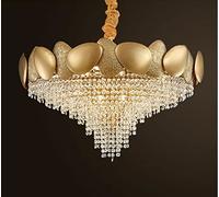 Generico Lampadario Moderno, Lampadario di Cristallo Moderno di Lusso Soggiorno Sala da Pranzo Camera da Letto Oro LED Luce Moderna V-intage(Warm White,Dia100xH45cm)