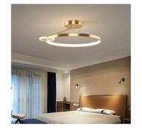 Generico Lampadario moderno, Minimalist Circular Ring Bedroom Study Lamp Modern Simple LED Master Dining Room Balcony Ceiling Light(Golden,Remote)