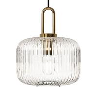 Generico Lampadario Moderno Minimalista in Vetro Trasparente, Lampada a Sospensione, Lampada a Forma di Zucca, Lampada a Sospensione da soffitto E27, plafoniera
