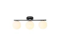 Generico Lampadario moderno, Nordic Modern and Simple Ceiling Lamp Creative White Ball LED Corridor Bedroom Dining Room Lighting Fixtures(3 heads-Black)