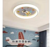 Generico Lampadario moderno, Plafoniera a LED circolare moderna e minimalista, design creativo a forma di coniglio, illuminazione for la cameretta in stile nordico(Blue-D50cm,Tricolor light)