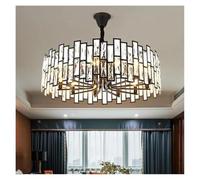 Generico Lampadario moderno semplice in cristallo piccolo nero for soggiorno, sala da pranzo, lampada interno for la casa, testa singola(Round 12 heads)