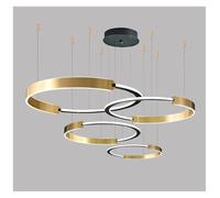 Generico Lampadario soffitto, Illuminazione for interni Lampadari da soffitto Anelli moderni Lampade a sospensione lunghe LED for soggiorno 2025 Lampada for(Cool light,4rings 40 60 80 100)