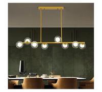 Generico Lampadario Sospensione, Lampadario a LED molecolare Nordic Magic Bean con sfere di vetro e ferro, design for soggiorno, sala da pranzo, cucina, camera da letto(Gold 8heads)