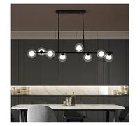 Generico Lampadario Sospensione, Lampadario a LED molecolare Nordic Magic Bean con sfere di vetro e ferro, design for soggiorno, sala da pranzo, cucina, camera da letto(Black 8heads)