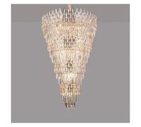 Generico Lampadario Sospensione, Lampadario for Soggiorno, Edificio Duplex, Scala, lampadario Lungo, lampadario Moderno a palo, Lampada di Cristallo di Lusso.(Warm Light,D150xH230CM)