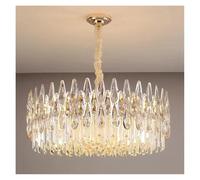 Generico Lampadario Sospensione, Lampadario for Soggiorno, Edificio Duplex, Scala, lampadario Lungo, lampadario Moderno a palo, Lampada di Cristallo di Lusso.(Three Colors,D120CM)
