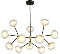 Generico Lampadario Sputnik a 12 luci, lampadario da soffitto Nero, Lampada a Sospensione Rustica Industriale Moderna di metà secolo,Lampada Un Aspetto Elegante