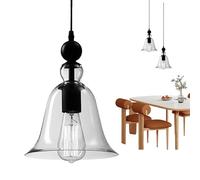Generico Lampadario Vetro Vintage | Luminario Retro a Soffitto Decorativo Arte,Accessori Illuminazione Rustica Con Sospensione Liscia Per Cucina Portico