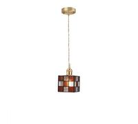 Generico Lampade a sospensione, Lampada a sospensione a LED moderna in rame nordico accanto alla lampada a in vetro in stile giapponese del ristorante della camera da letto(Type F)