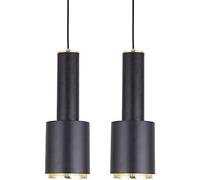 Generico Lampade a Sospensione Lampada a Sospensione a soffitto Compatible with Isola Cucina in Confezione da 2 | Portalampada Moderno a Sospensione con Paralume Nero,per la Scala d'ingresso