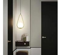 Generico Lampade a sospensione, Lampada a sospensione rotonda strana minimalista e personalizzata nordica, lampada a di lusso moderna creativa, bancone(Gold 21cm,Warm light)