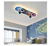 Generico Lampade a sospensione, Lampada da soffitto a LED moderna for skateboard Lampadario for camera letto Illuminazione luci dimmerabili intelligenti for la dei Bar Loft Lamparas(A style,White)