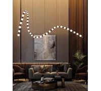 Generico Lampade a sospensione, Lampadario a sospensione con collana di perle tendenza, for soffitti alti, illuminazione for soggiorno e scale(Changeable,67 Balls)