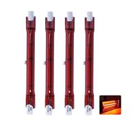 Generico Lampadina Alogena R7S 118mm 300W, J118 Lampada Alogena Lineare A Doppia Estremità 220V, 300LM, Lampadine Infrarossi Riscaldante R7S 300W Dimmerabile, Fascio 360°, Nessuno Sfarfallio, 4 Pezzi