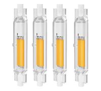 Generico Lampadina R7S LED 78mm 118mm 15W Dimmerabile, R7S LED 15W COB Equivalenti 150W Lampada Alogena,1500LM Nessun Sfarfallio,Illuminazione Fascio 360°,Natural light,4er Pack 78mm
