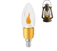Generico Lampadine tremolanti - Lampadina a fiamma ambientale LED da 3 W | Candelabro LED E27/E14 tremolante - Effetto fiamma realistica, giallo dorato | Halloween, Natale, Casa, Patio, Festa