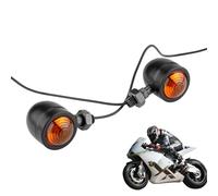 Genérico lampeggianti per moto vintage - Segnale anteriore | Set di 2 pezzi, luce monocabile, accessorio per moto retrò, sicurezza giorno notte, facile installazione, guida sicura
