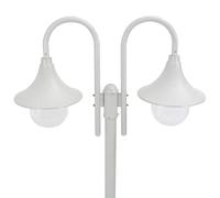 Generico Lampione da Giardino E27 220 cm Alluminio 2 Lampade Bianco