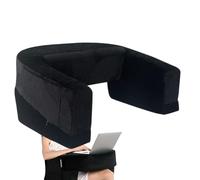 Generico Lap Desk Pillow, Reading Cushion, Ergonomic Support with Side Pocket, Soft Multi-Use Desktop Pad, Excellent for Bed, Sofa, Dorm Room, Study Floor & Living Space Comfort, Black Colored