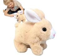 Generico Lapin Peluche Interactif - Jouet Électronique, Animal Marche Oreilles Mobiles Sonore, Robot Sauteur Mignon Doudou, Douce Éducation Précoce Cadeau | Pour Bébé Enfant Fille Garçon