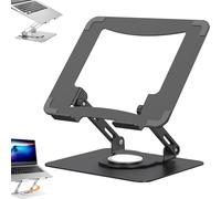 Generico Laptop Stand | Ventilated Laptop Holder for 14-17.3" Tablet, Folding Computer Stand for Living Room, Home, Classroom, Study, Bedroom, Travel (Black)