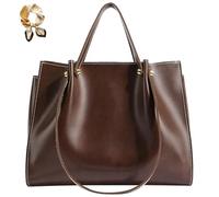 Generico Large Capacity Faux Leather Satchel Handbag,Slouchy Work Tote Bag for Women,Fall Winter Purse Shoulder Bag with Zipper
