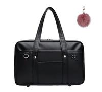 Generico Large Capacity PU Leather Japanese Tote Bag, Stylish Shoulder Bag with Multi-Pocket, Laptop Handbag with Headphone Hole