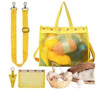 Genérico Large Capacity Transparent Clear Yarn Mesh Pouch,Storage Bags For Crocheting Project - For Outdoor School Girlfriend Wife Friend Sister Daughter, 8 x L, Yellow