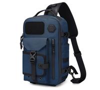 Generico Large Capacity Waterproof Cross Body Shoulder Bag, Multipurpose Anti Theft Travel Tactical Sling Backpack,Chest Bag for Men (Blue)