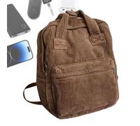 Generico Large Corduroy Bookbag,Handle Feature Women's Retro Backpack - Small Backpack Purse, Corduroy Laptop Bags, Laptop Bag Casual Day Trips, High School College For Women And Men