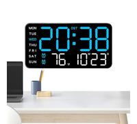 Generico Large Digital Wall Clock | 8.46 X 1.06 X 4.33inch Led Large Multifunctional Home Decor With Date | Digital Office Wall Clock | For Bedroom Office Dorm RV Garage Outdoor Patio Pool Gym School