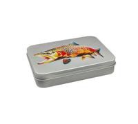 Generico Large Fishing Box, Trout Fly Box, Fishing Hook Box, Fishing Storage Case, Large Metal Fly Fish Tackle Boxes with Trout Fly Print, Fish Hook Storage Case for Outdoor Adventures