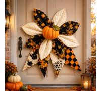 Generico Large Patchwork Bow Sewing Kit,Christmas Diy Quilted Fabric Tree Kit, DIY Craft Material Christmas Door Decorations for Adult Beginners, Rustic-Style Wall Hanging Decoration Set (C)