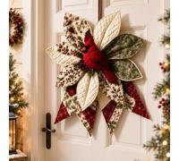 Generico Large Patchwork Bow Sewing Kit,Christmas Diy Quilted Fabric Tree Kit, DIY Craft Material Christmas Door Decorations for Adult Beginners, Rustic-Style Wall Hanging Decoration Set (B)
