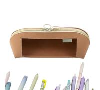 Generico Large Pencil Case, Leather Clear Organizer Container, Zipper Storage Pouch, Large Capacity Stationery Holder, for Scissors Rulers Erasers Notes School Offices, Home