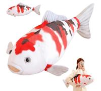 Generico Large Size Realistic Koi Fish Stuffed Animal Pillow,Cute Big Soft Carp Stuffed Toy Cushion,Fun Lifelike Fish Plush Toy Washable Pillow for Home Decor and Birthday Gifts