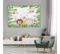 Generico Large Tapestries for Farmhouse Office Wall Art Room Aesthetic Decor Indoor, Custom Tapestry 150 x 220 cm,Colorful Modern Floral Green Animal Pattern,